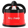 Produktbild: AnySharp Messerschärfer rot mit PowerGrip Saugnapf für alle Messer 1 Stück OVP