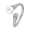 Produktbild: Ernstes Design Ring R122 Perle 7mm Brillant 0,016ct Edelstahl Diamant Zuchtperle