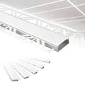 Produktbild: HEXIM LED Trockenbauprofil Alu Unterputzprofil LED Profil (48 Meter / 24 Profile) inkl. Abdeckung opal Trockenbauleiste Einbauprofil Schiene Decke Wand (ALED-3, Leuchtbreite 30mm)
