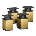 Produktbild: Sossai Möbelfüße MFV1, 4er Set, Höhe 60 mm, höhenverstellbar, Vierkantprofil 40 x 40 mm, goldfarben, ideal für Schränke und Kommoden