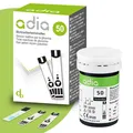 Produktbild: adia Blutzuckerteststreifen, 50 Stück, Blutzucker-Selbstkontrolle bei Diabetes