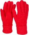 Produktbild: styleBREAKER Damen Strickhandschuhe mit Zopfstrickmuster, warme Winter Fingerhandschuhe, vielseitige Farben 09010051, Farbe:Rot