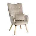 Produktbild: ESTEXO Fernsehsessel TV Sessel Lounge Relaxsessel Polstersessel Lesesessel Stoff Kissen Beige/Grau Samt