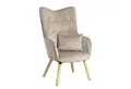 Produktbild: ESTEXO Sessel Fernsehsessel Relaxsessel mit Kissen Stoff Polsterstuhl Beige/Grau S