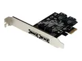 Produktbild: StarTech.com 2 Port SATA III PCI Express Schnittstellenkarte - 2 x 7-poligBuchseSerial ATA Intern, 2 x 7-poligBuchseExtern-SATA - PCI Express x1