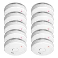 Produktbild: 10er Set Rauchwarnmelder fotoelektrisch, austauschbare Batterie, Ø 10cm