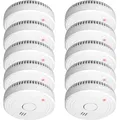 Produktbild: 10er Set Elro Optischer Rauchmelder Mit Wechselbarer 1 Jahres Batterie, Ø 10cm