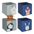 Produktbild: Kinder Aufbewahrungsboxen Bücherkiste Regalbox Spielzeugkiste Stoffbox 4er Set