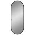 Produktbild: vidaXL Wandspiegel Flurspiegel Spiegel Badspiegel Hängespiegel Dekospiegel Schminkspiegel Badezimmer Garderobe Flur Schwarz 40x15cm Oval