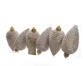 Produktbild: Kaemingk Christbaumschmuck Christbaumschmuck Zapfen bruchfest Ø 4,5 cm / H8 cm 6 Stück perle
