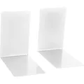 Produktbild: Alco Buchstütze 4301-10, schmal, weiß, 9 x 14cm, aus Metall, 2 Stützen, 2 Stück