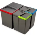 Produktbild: Lot Recycle Behälter für Küchenschublade, Höhe 266mm, 1x15l, 2x7l, Kunststoff anthrazitgrau - Emuca
