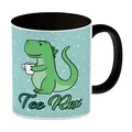 Produktbild: Tee Rex Kaffeebecher Schwarz mit Dinosaurier mit Tasse Motiv