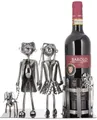 Produktbild: BRUBAKER Weinflaschenhalter Paar mit Hund Flaschenhalter, (inklusive Grußkarte), Weinhalter Metall Skulptur, romantisches Geschenk