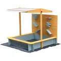 Produktbild: HOME DELUXE Sandkasten mit Überdachung SANDY - Holz/Grau I Sandkasten mit Überdachung, Holzsandkasten überdacht, Kinder Sandkasten mit Dach, wet... - Braun/Grau