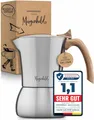 Produktbild: Morgenheld FLOW Premium Espressokocher aus Edelstahl 6 Tassen 300ml Induktion Espressokanne Espressomaker für zu Hause und Camping Mokkakocher für alle Herdarten induktionsgeeignet BPA-frei nachhaltig