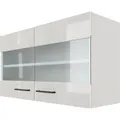 Produktbild: Flex-Well Exclusiv Küchen-Oberschrank Lund 100x55cm-Lichtgrau glänzend-Milchglas