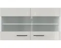Produktbild: Flex Well Hängeschrank mit Glastür Lund BxTxH 100 x 32 x 54,8 cm lichtgrau glänz