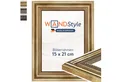 Produktbild: WANDStyle Einzelrahmen H450, Goldener Bilderrahmen A5 Holz, Vintage Bilderrahmen Gold 15x21 cm