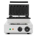 Produktbild: VERTES Waffeleisen am Stiel, 6 Waffeln gleichzeitig, 120 Stück pro Stunde, regelbar 0°-300°C, teflonbeschichtet, Waffel Gusseisen mit Edelstahlgehäuse, Waffle Maker 1550 Watt, Timerfunktion, Kaltgriff