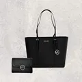 Produktbild: Michael Kors MK Tasche Shopper Portmonee Jet Set Travel Large Leida Schwarz NEU
