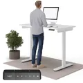 Produktbild: Ergotopia Desktopia One höhenverstellbarer Schreibtisch | elektrischer Schreibtisch höhenverstellbar | Bürotisch höhenverstellbar, Verstellbarer Tisch TÜV-geprüft, 7 Jahre Garantie 138x65 cm