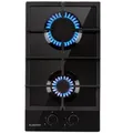 Produktbild: Klarstein Gas-Kochfeld Ignito Domino, Einbau Gas Kochfeld Gasherd 2 Platten Kochplatte Einbaukochfeld schwarz 30 cm x 10 cm x 52 cm