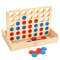 Produktbild: VingaHouse 4 in Einer Reihe Spiel Holz, Vertikales Strategiespiel für 2 Spieler, Pädagogisches Lernspielzeug, Geschenk für Kinder & Erwachsene, Brettspiel für Zuhause & Reisen (Holz)