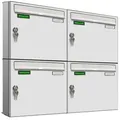 Produktbild: AL Briefkastensysteme Wandbriefkasten 4 Fach Basic Briefkasten A4 RAL Farbe 9016 Verkehrs Weiss wetterfest
