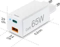 Produktbild: Hama USB-C-Ladegerät 65W (2 Port Netzteil USB C + USB A, Schnellladegerät) weiß