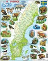 Produktbild: Larsen Puzzles K6-SE, Kinder Rahmenpuzzle Physische Karte Schweden, 71 Teile, ab 8 Jahre, Lernspielzeug, Geografie, Konzentration, Spielspaß