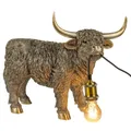 Produktbild: formano Hochlandrind Lampe Stimmungslampe Antik-Goldfarben