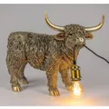 Produktbild: Tischlampe Hochland Rind Kuh Galloway 49x38cm gold aus Kunststein Formano