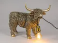 Produktbild: Dekoleuchte Lampe Hochlandrind Yak 49x38 cm antik gold - Dekolampe, Tierleuchte