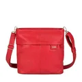 Produktbild: Zwei Damen Handtasche Mademoiselle.M M8 Crossbody Bag 3 L Umhängetasche aus Kunstleder mit Geheimfach & Hauptfach mit Reißverschluss, inkl. kurzem & langen abnehmbaren Schultergurt (red)