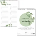 Produktbild: Geburtstagskalender I Kalender für Geburtstage und Jahrestage I jahresunabhängig immerwährend ohne Wochentage – Ewiger Kalender zum Eintragen von Geburtstagen (Grün Eucalyptus)