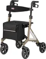 Produktbild: Bischoff & Bischoff Alevo Country Rollator, faltbar, Gehwagen mit Profil-Bereifung und abnehmbarer Tasche, Sitzhöhe 51 cm, Platin