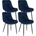 Produktbild: 4er Set Stühle Springs Samt blau