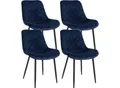 Produktbild: CLP 4er Set Stühle Springs Samt I Esszimmerstuhl Mit Hochwertiger Polsterung I Besucherstuhl Mit 4-Fuß Metallgestell