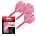 Produktbild: Target Darts K Flex Integrated Dart Flights and Shafts, Nr.6 Rosa (Intermediate) | 3er Pack K-Flex - No6, Kflex All In One Moulded Dart Flight & Stem | Professionelles Dart Zubehör