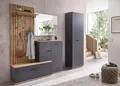 Produktbild: moebel-dich-auf Garderoben-Set Como Flurgarderobe Paneel + Schuhschrank + Spiegel in anthrazit/Artisan Eiche Nb. (Garderoben-Set + Hochschrank)