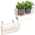 Produktbild: 2 X Einhängekorb Mit Küchenrollenhalter, Aufbewahrung, Küche & Badezimmer, Drahtkorb Hxbxt: 18 X 31 X 17 Cm, Kupfer