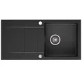 Produktbild: Axigran Granitspüle Waterfall 40 Küchenspüle Spülbecken Einbauspüle 860x435mm Spülbecken (Schwarz)