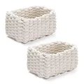 Produktbild: 2 Stück Aufbewahrungskorb Geflochten, Baumwolle Strickkorb Klein Flechtkorb D...