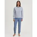 Produktbild: CALIDA Schlafanzug Soft Dreams (2 tlg) Ringel-Design, warm, weich, Frottee-Qualität, Cotton-Mix blau M (44/46)