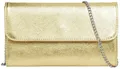 Produktbild: Caspar Clutch Abendtasche Metallic Leder Damen Tasche - PREMIUM LINE - Modell No.779, leicht, elegant & langlebig- 100% Echtleder - Handmade in Italy