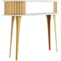 Produktbild: Mirjan24 Konsolentisch, Weiß, Gold, Holzwerkstoff, Metall, Oval,Oval, 25x86x100 cm, Wohnzimmer, Wohnzimmertische, Konsolentische