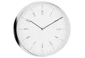 Produktbild: Wanduhr 30cm Chrom Quarz rund Arabische Zahlen Kunststoff Mineralglas
