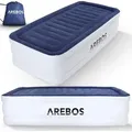 Produktbild: AREBOS Luftbett 203x95x51 cm | Selbstaufblasend mit Pumpe | Blau/Weiß - Blau