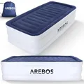 Produktbild: Arebos Aufblasbare Matratze Luftbett Selbstaufblasend Gästebett mit integrierter elektrischer Pumpe Luftmatratze für Camping/Heimgebrauch für 1 Person 203×95×51 cm inkl.Tragetasche & Reperaturset